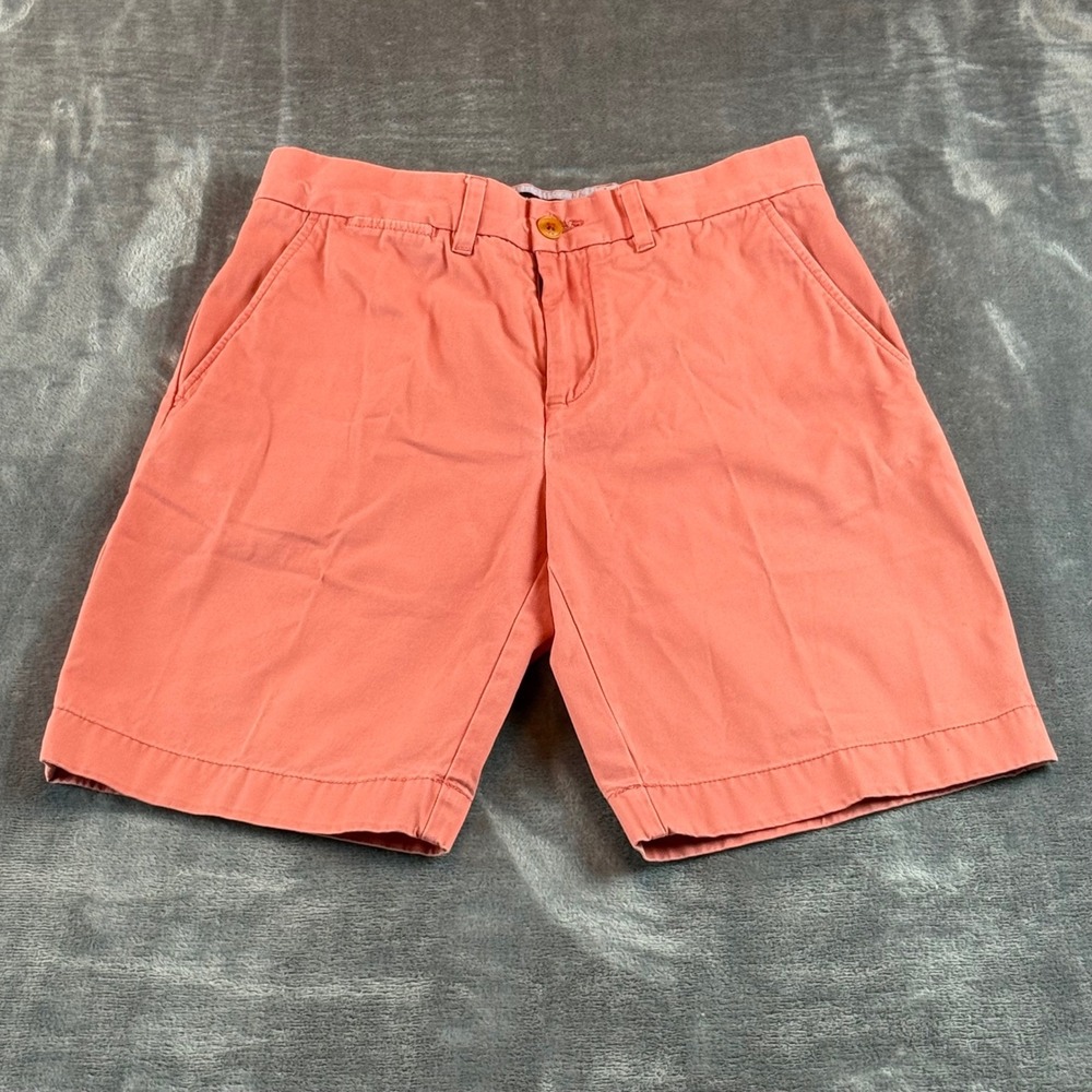 Tommy Hilfiger Mens Classic Fit Chino Shorts 30 Coral Salmon Pink Cotton Twill